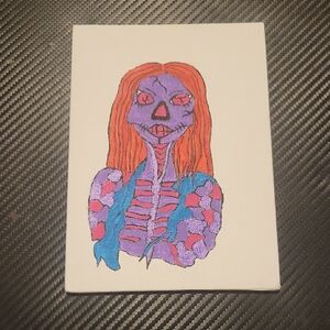 Vibrant Abstract Art Canvas with Orange and Purple Accents